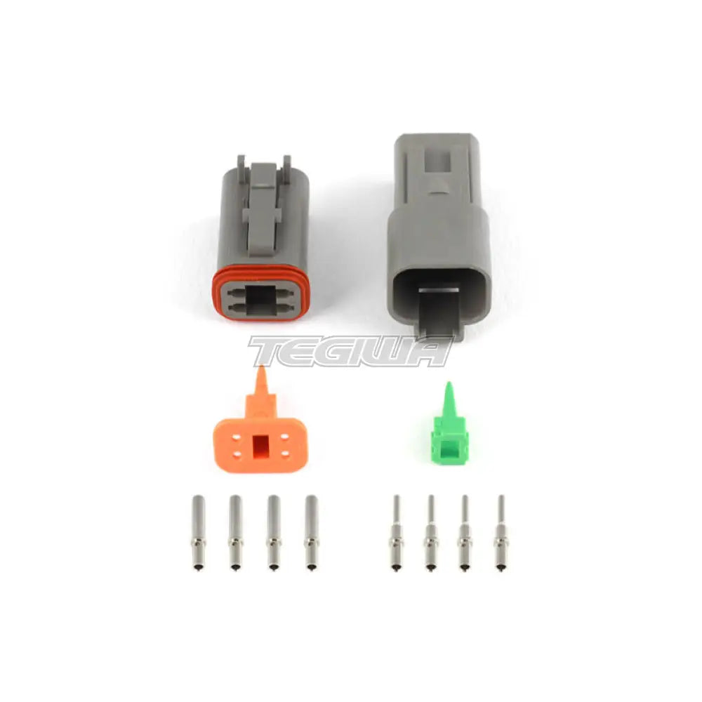 Haltech Plug and Pins Only - Matching Set of Deutsch DT-4 Connectors  (DT06-4S + DT04-4P) - (13 Amp)