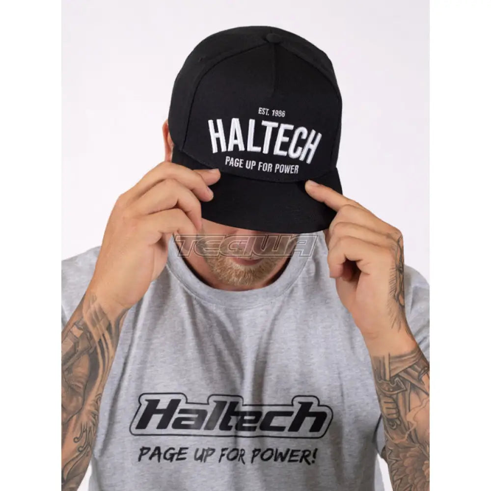Haltech Snapback Black with White Text