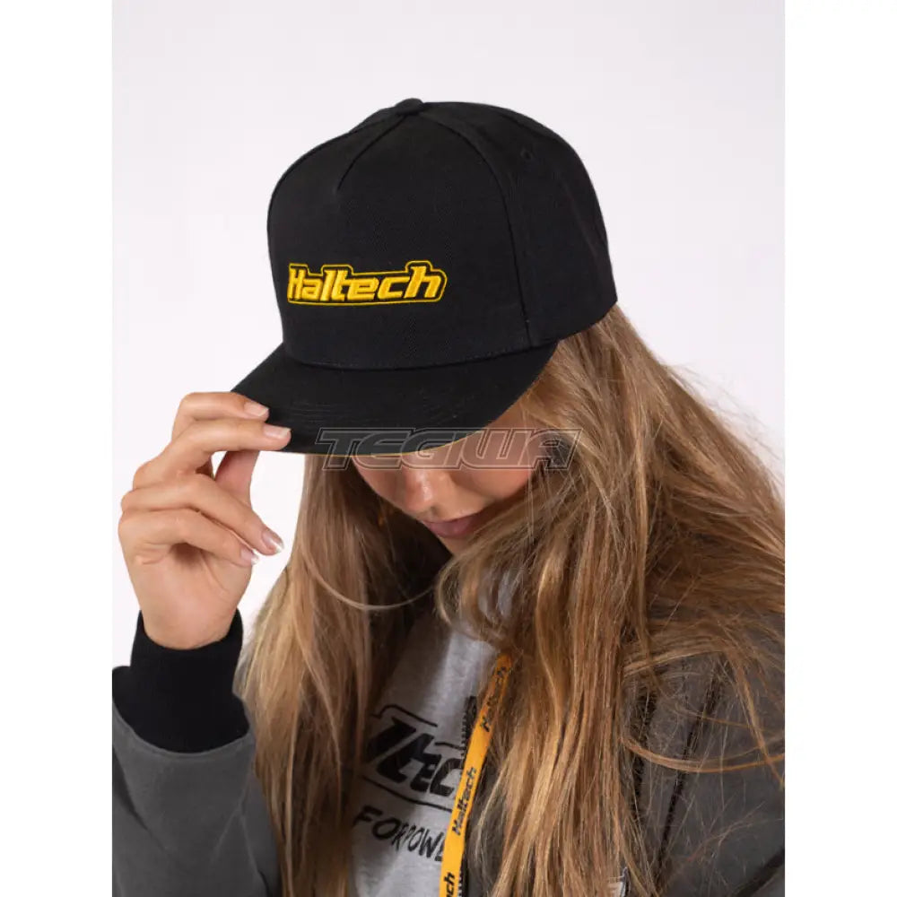Haltech Snapback Cap Black with Yellow Logo