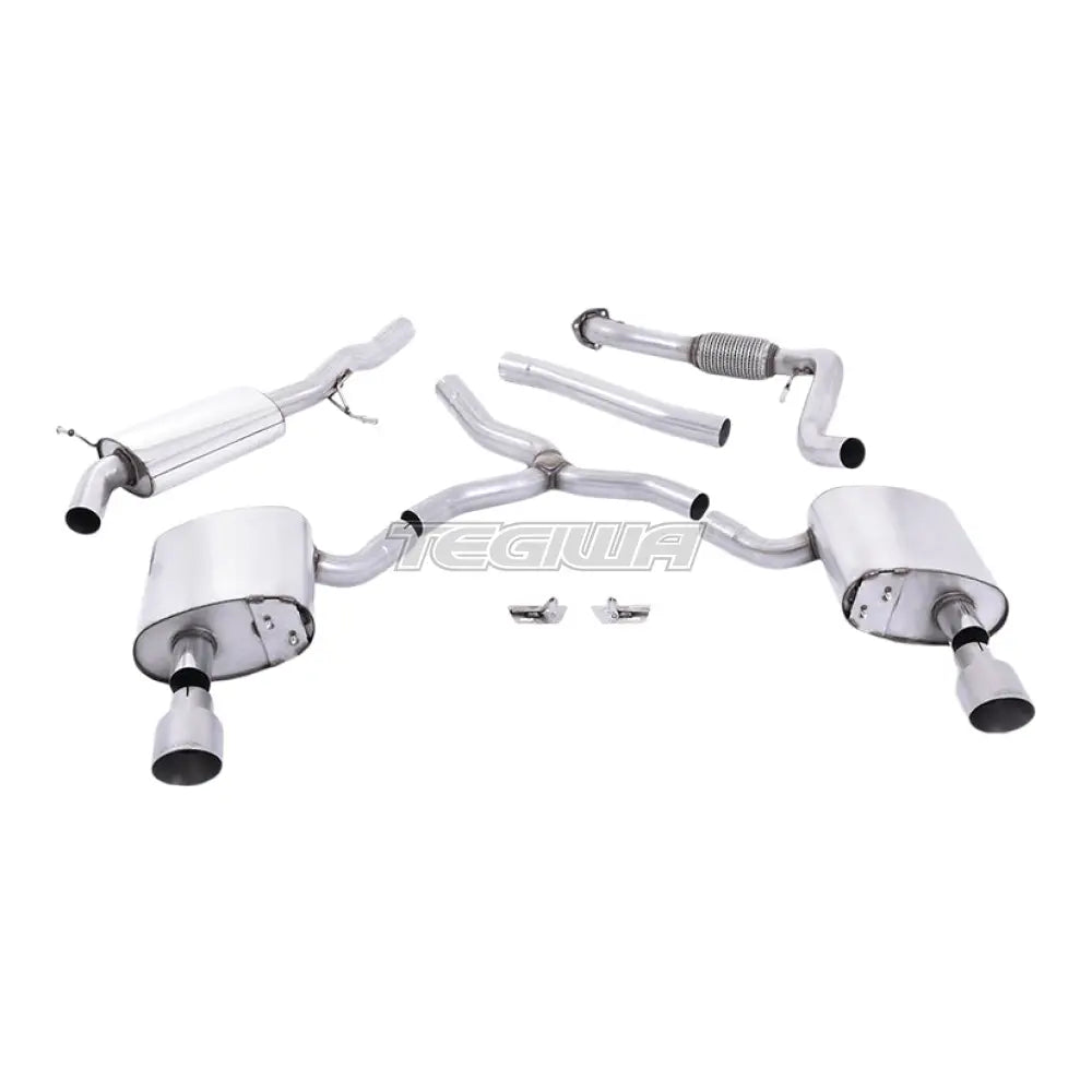Milltek Audi A4 2.0 TFSI B9 Quattro Saloon & Avant (Non OPF/GPF Models & Without Brace Bars) 2016-2024 Cat Back Exhaust