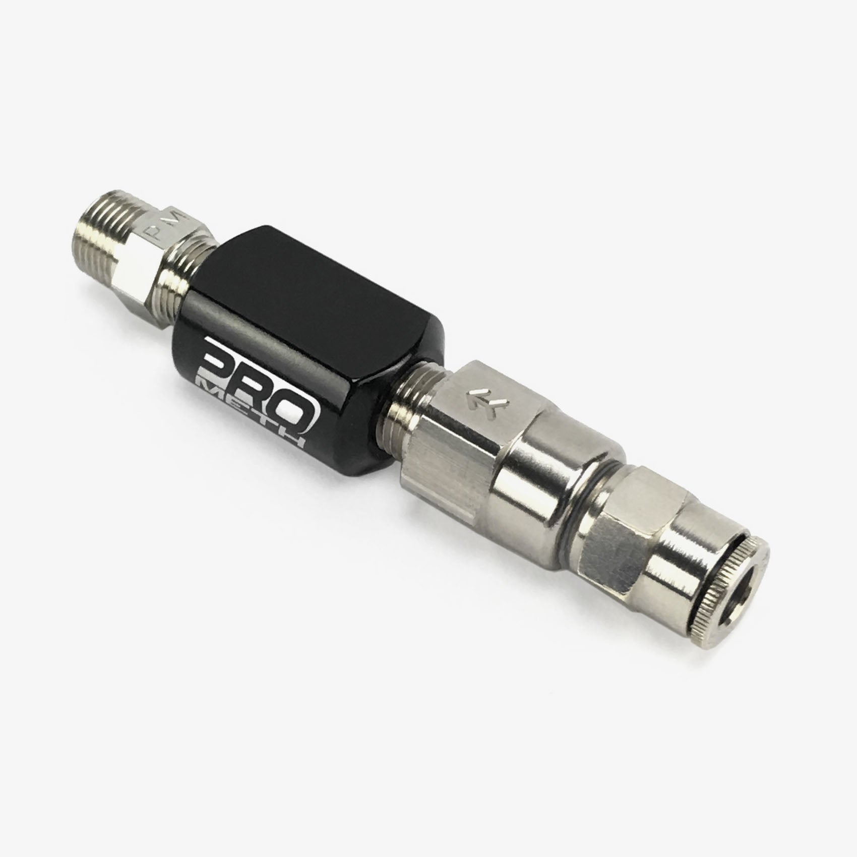 NPT Straight Nozzle Holder With Check Valve & 1/4" Push Fitting