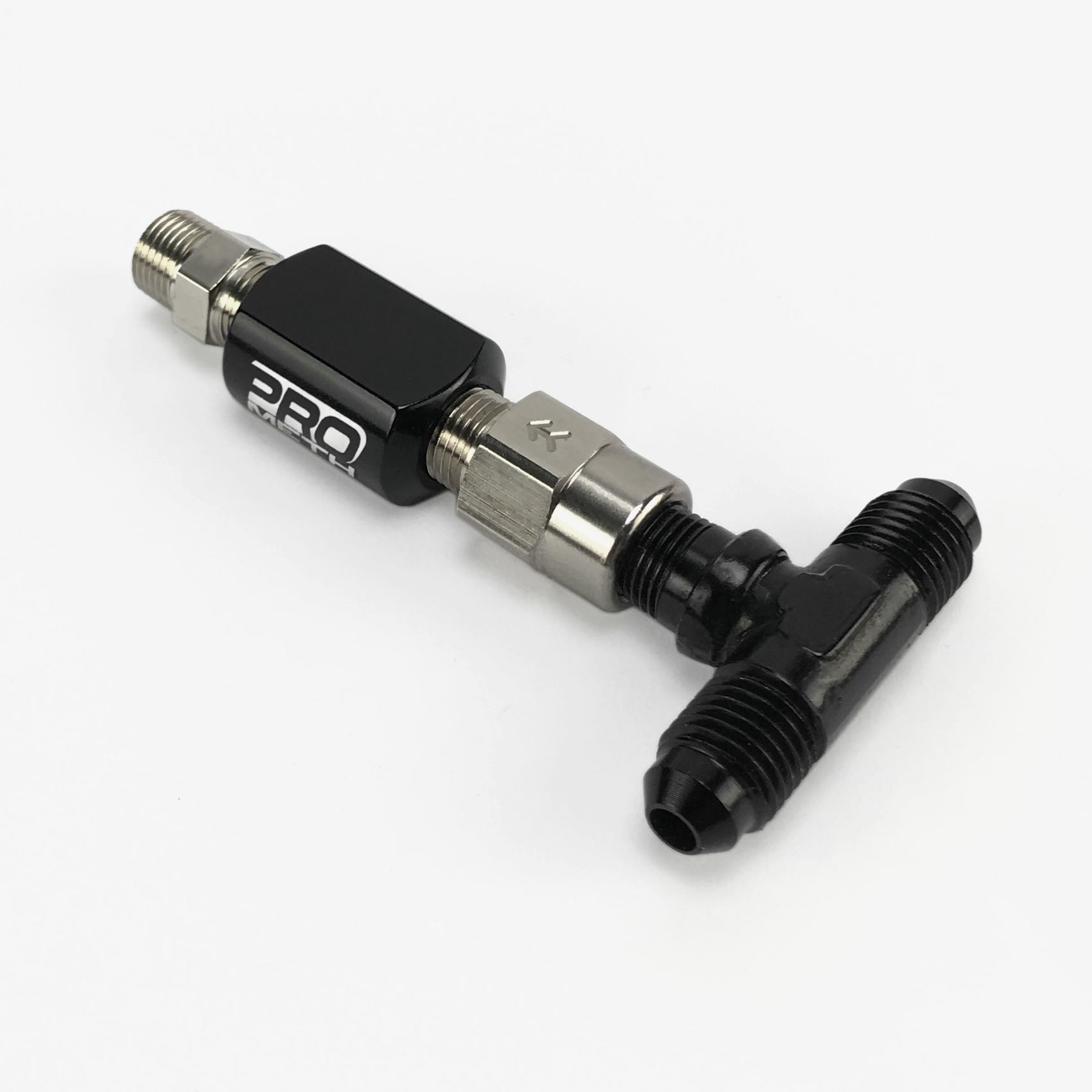 NPT Straight Nozzle Holder With Check Valve & 4AN Tee Fitting