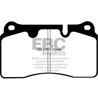 EBC AC Aston Martin BMW Volkswagen Yellowstuff Street and Track Front Brake Pads - Brembo Caliper (Inc. MK VI, Vantage, E39 Alpina & Touareg I)