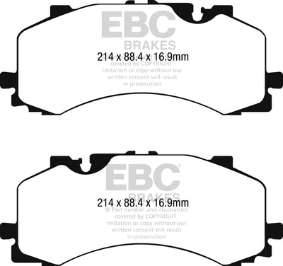 EBC Audi 4M Yellowstuff Street and Track Front Brake Pads - Akebono Caliper (Q7, Q8 & SQ7)