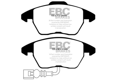 EBC Audi 8P 8J Yellowstuff Street and Track Front Brake Pads - ATE Caliper (S3, TT & TTS)