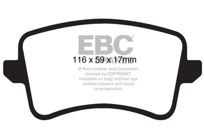 EBC Audi B8 Orangestuff Race Rear Brake Pads - TRW Caliper Inc. S5, S4, A4 & A5