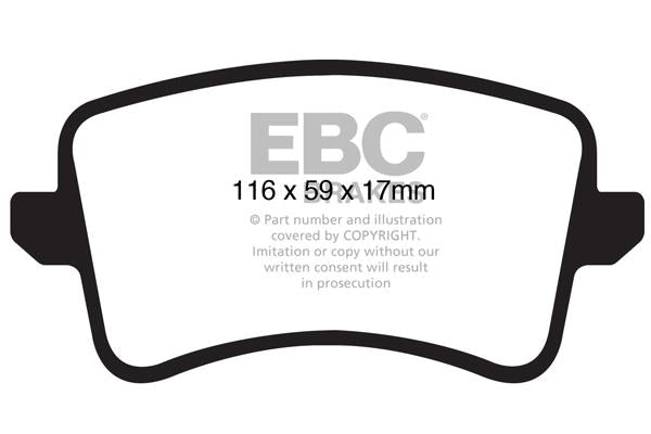EBC Audi B8 Orangestuff Race Rear Brake Pads - TRW Caliper Inc. S5, S4, A4 & A5