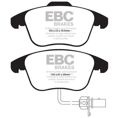 EBC Audi B8 Yellowstuff Street and Track Front Brake Pads - ATE Caliper (A4 & A5)