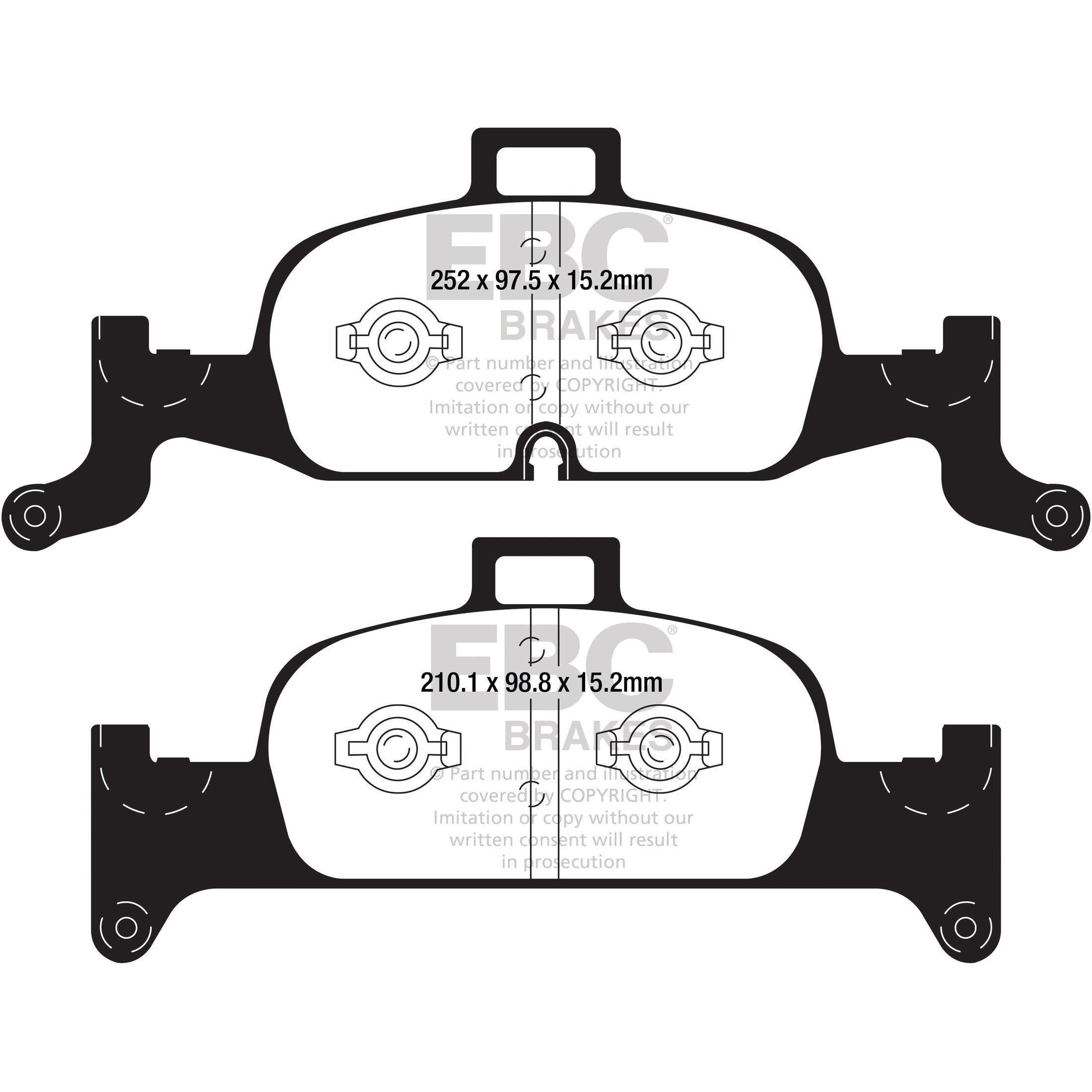 EBC Audi B9 C8 Yellowstuff Street and Track Front Brake Pads - ATE Caliper Inc. A4, A5, A7 & Q5