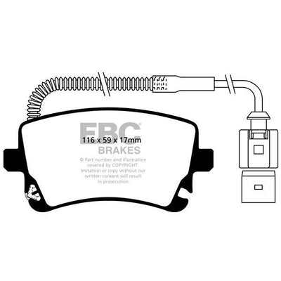 EBC Audi Bentley Volkswagen Bluestuff NDX Trackday Rear Brake Pads - TRW Caliper (Inc. C6 A4, D3 A8, B7 RS4 & Continetal)