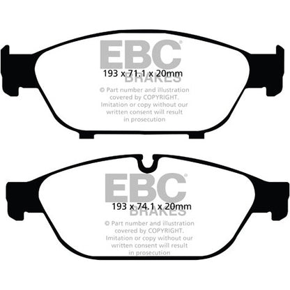 EBC Audi C7 D4 Yellowstuff Street and Track Front Brake Pads - ATE Caliper A6, A7 & A8