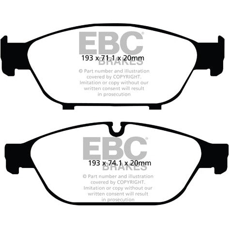 EBC Audi C7 D4 Yellowstuff Street and Track Front Brake Pads - ATE Caliper A6, A7 & A8