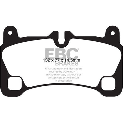 EBC Audi Porsche Volkswagen Yellowstuff Street and Track Rear Brake Pads - Brembo Caliper Inc. 4L Q7, E1 Cayenne S, E1 Cayenne GTS & Touareg