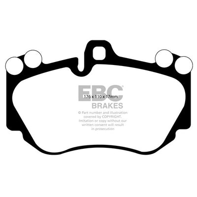 EBC Audi Porsche Yellowstuff Street and Track Front Brake Pads (D3 A8, 9PA Cayenne & 9PA Cayenne Turbo S) - Brembo Caliper