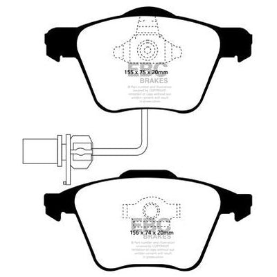 EBC Audi Seat Bluestuff NDX Trackday Front Brake Pads - ATE Caliper (B7 A4, C6 A6, D3 A8 & Exeo)