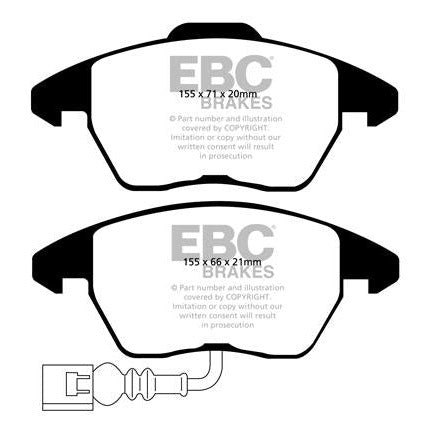EBC Audi Seat Orangestuff Race Front Brake Pads - ATE Caliper 6P lbiza, 8X A1, 8X S1 & 8J TT