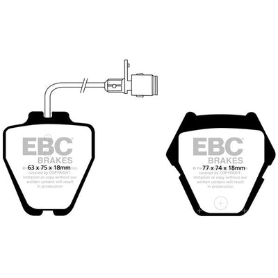 EBC Audi Volkswagen Yellowstuff Street and Track Front Brake Pads - Brembo Caliper (D2 S8, D2 A8 & B5 Passat)