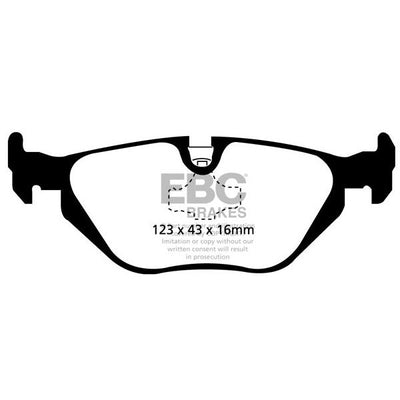 EBC BMW E36 E46 Yellowstuff Street and Track Rear Brake Pads - ATE Caliper (Inc. 316i, 318i, 320i & ALPINA B3)
