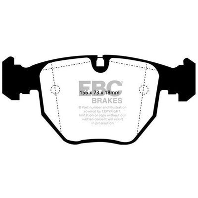 EBC BMW E38 E39 E53 E83 Yellowstuff Street and Track Front Brake Pads - ATE Caliper (Inc. M5, 530i, 740i & X3 35d)