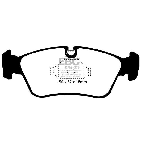 EBC BMW E46 E58 Yellowstuff Street and Track Front Brake Pads - ATE Caliper Inc. 316i, 318d, Z3 & Z4