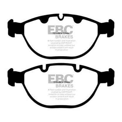 EBC BMW E53 X5 Yellowstuff Street and Track Front Brake Pads - ATE Caliper