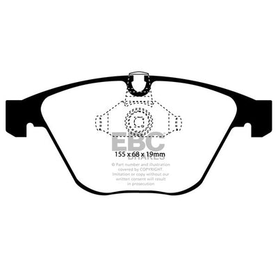 EBC BMW E60 E63 E65 E82 Yellowstuff Street and Track Front Brake Pads - ATE Caliper (Inc. 135i, 520i, 630i & 730i)