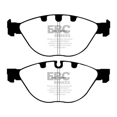 EBC BMW E60 E63 E65 Yellowstuff Street and Track Front Brake Pads - ATE Caliper (Inc. 535i, 635i, 745i & 760i)
