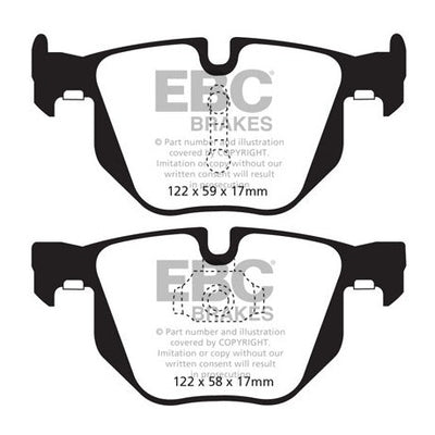 EBC BMW E70 E71 F15 F16 Yellowstuff Street and Track Rear Brake Pads - ATE Calliper (Inc. X5 30i, X5 35d, X6 35i & X6 40d)