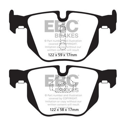 EBC BMW E70 E71 F15 F16 Yellowstuff Street and Track Rear Brake Pads - ATE Calliper Inc. X5 30i, X5 35d, X6 35i & X6 40d
