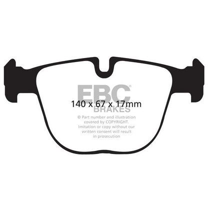 EBC BMW E70 E71 F85 F86 Bluestuff NDX Trackday Rear Brake Pads - ATE Calliper X5 M & X6 M