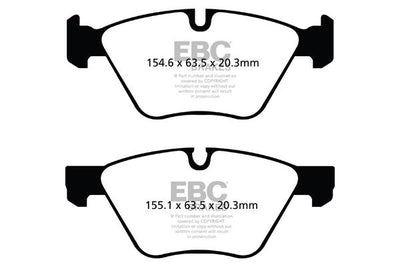 EBC BMW E81 E87 E60 E61 Bluestuff NDX Trackday Front Brake Pads - ATE Caliper (Inc. 120i, 125i, 520i & 523i)