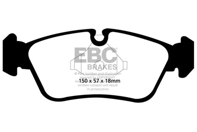 EBC BMW E81 E87 E90 E91 Yellowstuff Street and Track Front Brake Pads - ATE Caliper (Inc. 116i, 120i, 316i & 320i)
