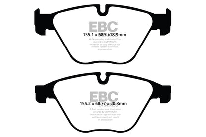 EBC BMW F10 F11 Yellowstuff Street and Track Front Brake Pads - ATE Caliper Inc. 520i, 525i, 528i & 530i