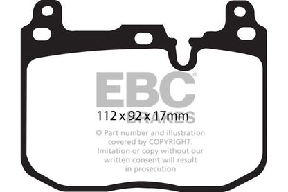 EBC BMW F20 F22 F30 F32 Bluestuff NDX Trackday Front Brake Pads - Brembo Caliper Inc. M135, M240i, 335i & 440i