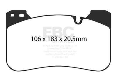 EBC BMW F90 M5 Yellowstuff Street and Track Front Brake Pads - Brembo Caliper