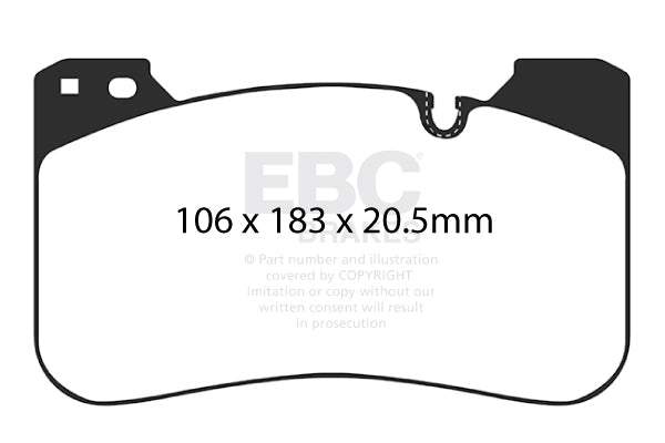 EBC BMW F90 M5 Yellowstuff Street and Track Front Brake Pads - Brembo Caliper