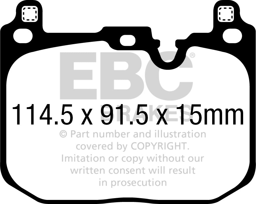 EBC BMW MINI Yellowstuff Street and Track Front Brake Pads - Brembo Calliper Inc. F40 M135ix, F40 120ix, F39 X2 M35i & F60 Countryman