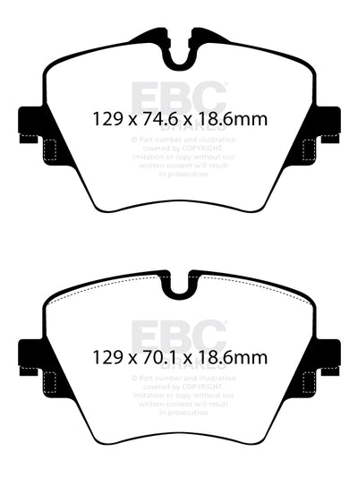 EBC BMW MINI Yellowstuff Street and Track Front Brake Pads - TRW Caliper (Inc. F40 118i, F45 225i, F54 Clubman & F60 Countryman)