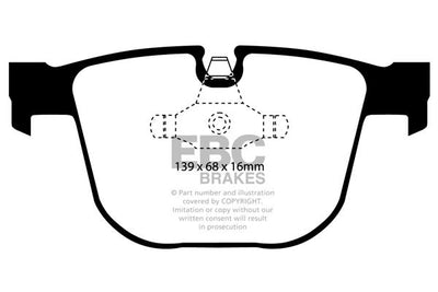 EBC BMW Rolls Royce Bluestuff NDX Trackday Rear Brake Pads - ATE Caliper (Inc. E61 550i, E63 650i, E65 750i & E93 M3)