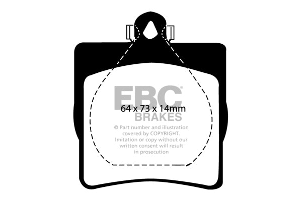 EBC Chrysler Mercedes-Benz Yellowstuff Street and Track Rear Brake Pads - ATE Caliper Inc. Crossfire, W203 C240, CLC203 CLC220 & W210 E300d
