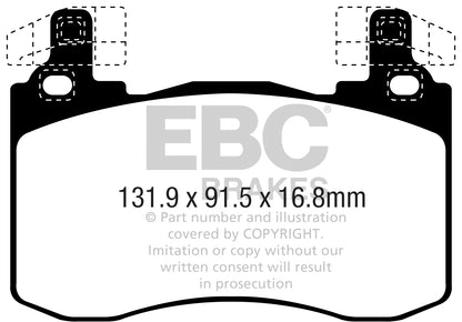 EBC GENESIS KIA Yellowstuff Street and Track Front Brake Pads - Brembo Caliper G70 & Stinger