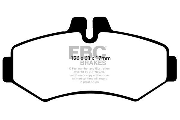 EBC Mercedes-Benz Volkswagen Yellowstuff Street and Track Rear Brake Pads - Bosch Caliper Inc. W461 290D, W463 G320, W463 G500 & D2 LT 35