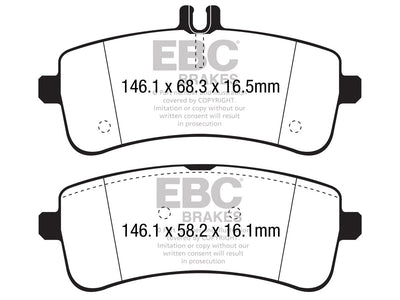 EBC Mercedes-Benz W/S/C/A205 Bluestuff NDX Trackday Rear Brake Pads - TRW Caliper (C63 AMG & C63 S AMG)