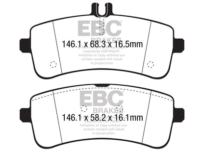 EBC Mercedes-Benz W/S/C/A205 Bluestuff NDX Trackday Rear Brake Pads - TRW Caliper C63 AMG & C63 S AMG