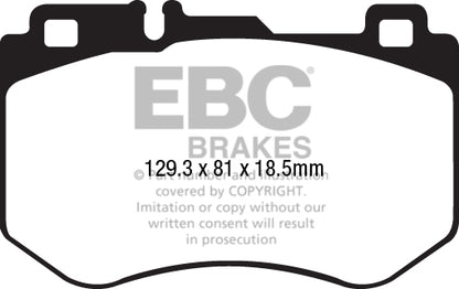 EBC Mercedes-Benz W/S/C/A205 Yellowstuff Street and Track Front Brake Pads - Brembo Caliper Inc. C160, C180, C200 & C220
