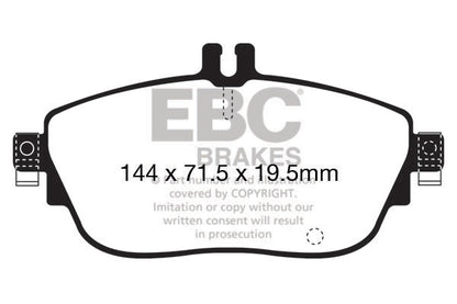 EBC Mercedes-Benz W176 W246 C/X117 X156 Yellowstuff Street and Track Front Brake Pads - TRW Caliper Inc. A250, B250, CLA250 & GLA250