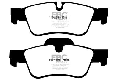 EBC Mercedes-Benz W463 X164 W164 W251 Yellowstuff Street and Track Rear Brake Pads - ATE Caliper (Inc. G65 AMG, GL450, Ml450 & R350)