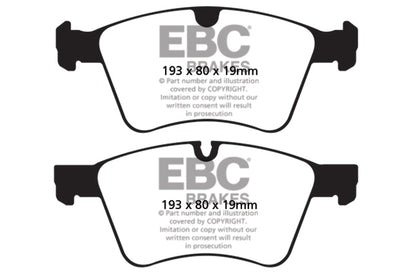 EBC Mercedes-Benz X/W164 W251 Yellowstuff Street and Track Front Brake Pads - ATE Caliper Inc. GL450, GL500, ML500 & R500