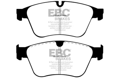 EBC Mercedes W164 W251 Yellowstuff Street and Track Front Brake Pads ML63 AMG & R63 AMG - ATE Caliper
