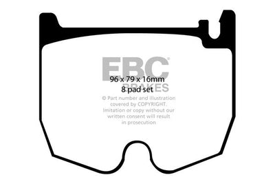 EBC Mercedes W211 C215 R230 Bluestuff NDX Trackday Front Brake Pads - Brembo Caliper (Inc. E55 AMG, S55 AMG, SL55 AMG & CL600)